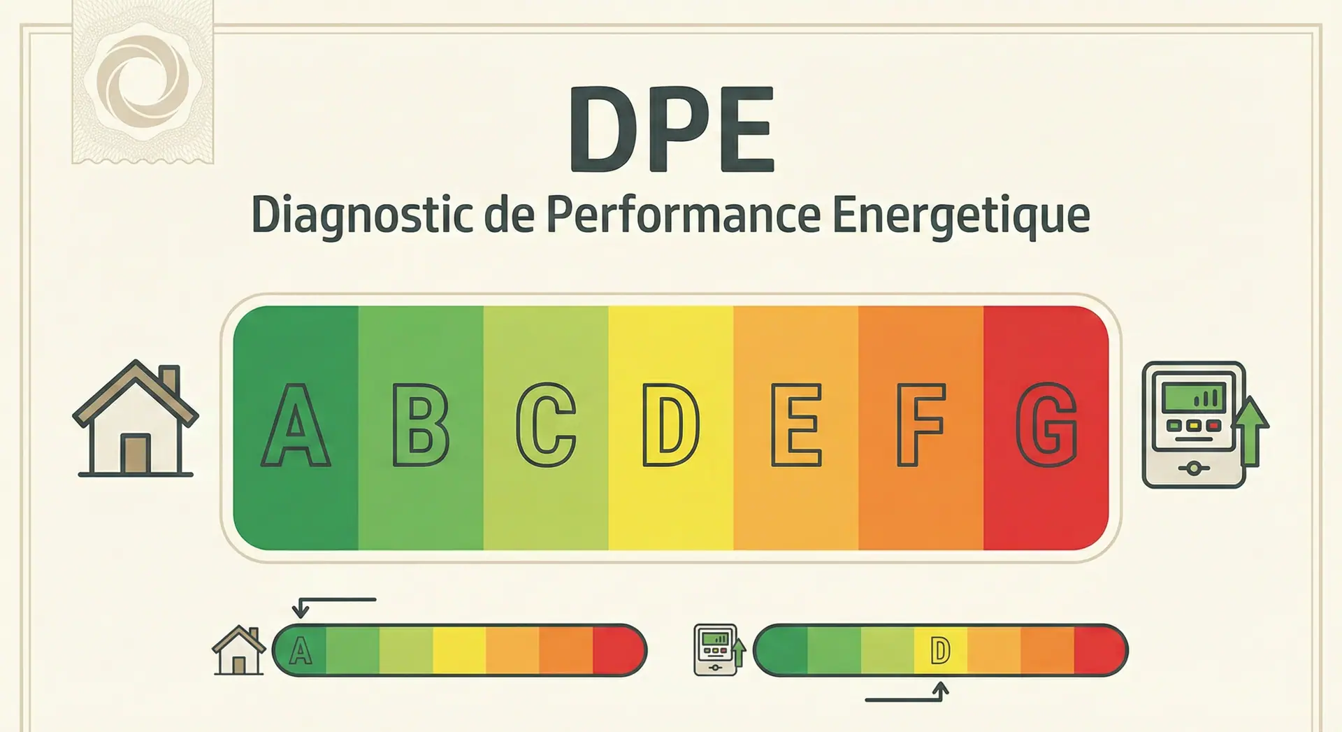 Étiquette énergétique d'un diagnostic de performance énergétique