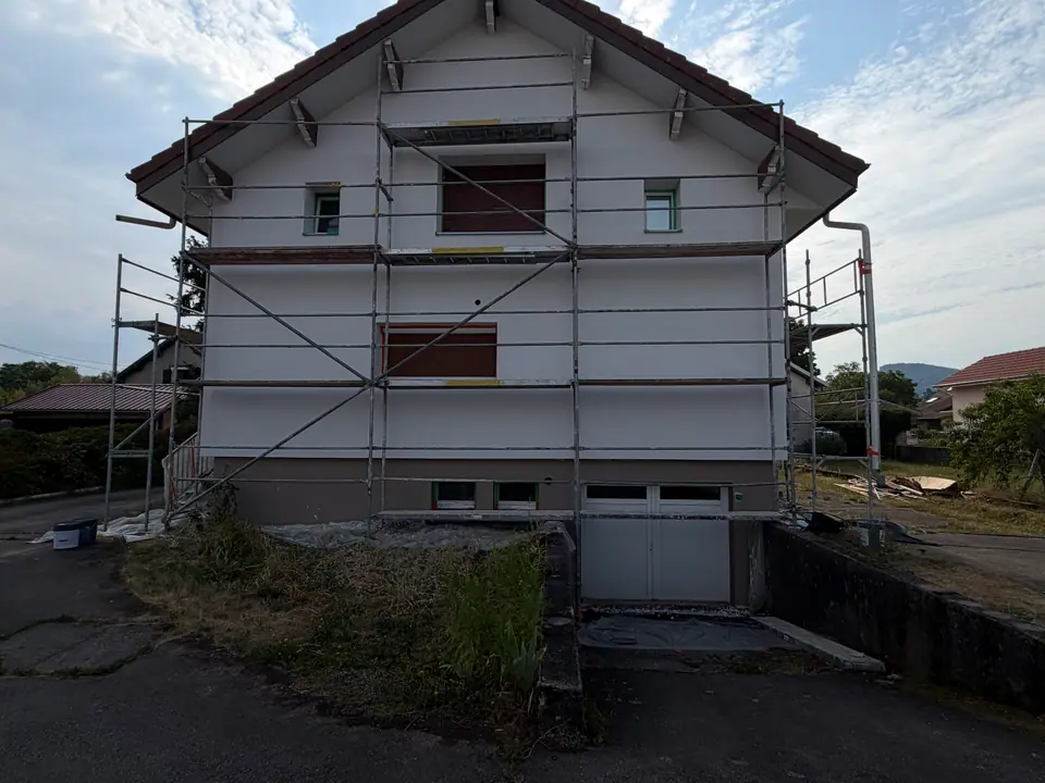 Enduit de finition appliqué sur la façade