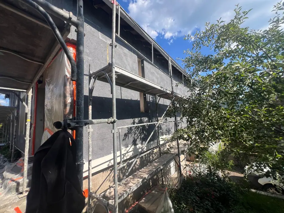 Progression de l'isolant sur la façade